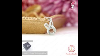 Kalung Liontin MyMelody Perak Asli Silver 925 Lapis Emas Putih Kelinci | Rabbit Necklace Sterling