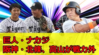 巨人・ナカジ、阪神・北條、高山が戦力外