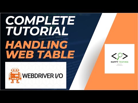How To Handle Webtable In Webdriverio Youtube