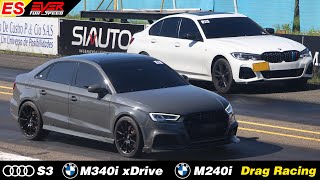 BMW M240i 🆚️ BMW M340i xDrive 🆚️ Audi S3🔥 CARRERAS de autos 12s. Copa Navidad 2024