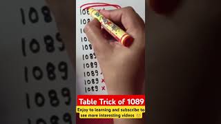 Super fast and easy table trick of 1089#tabletrick #shorts #shortsfeed