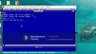 Sum of any two numbers | Qbasic program