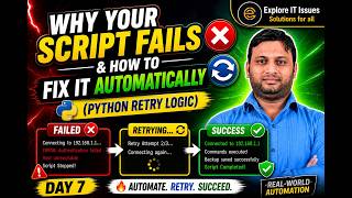 Day7 Why Your Script Fails ❌ & How to Fix It Automatically 🔁 (Python Retry Logic) | python | Network