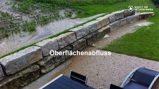 Oberflächenabfluss von angrenzendem Feld