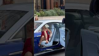 SEXY RICH LADY ARRIVES IN ROLLS ROYCE SPECTRE #monaco #supercars #shorts #viral #trending #foryou