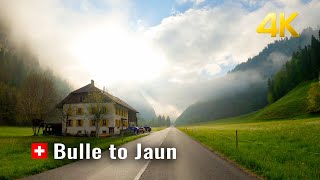 Switzerland 🇨🇭 driving from Bulle to Jaun, Scenic driving in Switzerland 4K