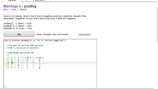 Codingbat - posNeg (Java)