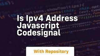 Is ipv4 address javascript codesignal