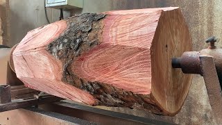 Transforming a Redwood Piece into an Exquisite Masterpiece   Unparalleled Woodworking Skills