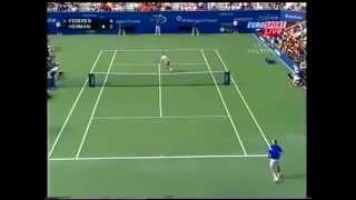 Federer 2 Forehand lobs vs Henman - US Open 2004