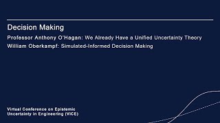 Decision Making - Virtual Conference on Epistemic Uncertainty in Engineering