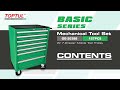 TOPTUL Basic Series W/7 Drawer Mobile Tool Trolley 157PCS Mechanical Tool Set (GE-20388)