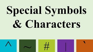 Special Characters and their Name