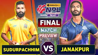 Sudurpaschim Royals vs Janakpur Bolts Live Details | H2H | Match Preview | Npl Final | Cricfoot