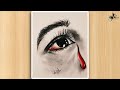 How to draw relief this pain || charcoal pencil drawing step by step draw red eyes