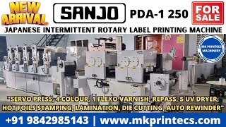 MKPL-20450 | SANJO PDA1-250 4C+FV HLD INTERMITTENT LABEL PRINTING MACHINE | MK PRINTECS | 9842985143