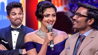 Allu Arjun And Dhanush Loving Amala Paul's Cute Speech At South Award Show
