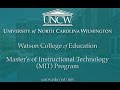 UNCW Watson College of Education Master of Science in Instructional Technology