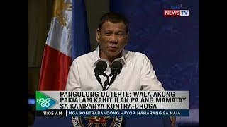 NTG: Pangulong Duterte: wala akong pakialam kahit ilan pa ang mamatay sa kampanya kontra-droga