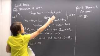 Linear Programming, Lecture 7. Simplex method: theory, algorithm, tableau