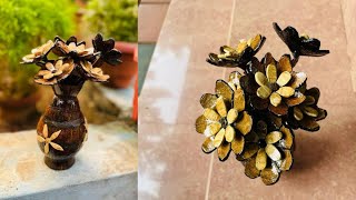 Coconut Shell Flowers✨ | ചിരട്ട കൊണ്ട് മനോഹരമായ പൂക്കൾ🍁| Coconut Shell Craft | Sanam's Diaries