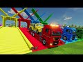 transporting police cars fire department ambulance vehicles with man trucks farming simulator 22