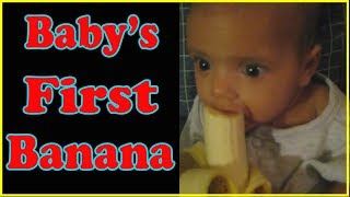 Baby Trying A Banana For The First Time! #cutestbaby #funnybaby #afv #banana
