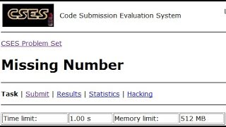 Missing Number - CSES Introductory Problems #2