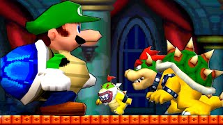 All Bosses with Giant Blue Shell Luigi - New Super Mario Bros DS [4k-60fps].