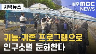 [자막뉴스] 귀농·귀촌 프로그램으로 인구소멸 둔화한다 (2023. 4. 27 원주MBC)