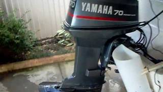 Yamaha 70 hp outboard BETO cold start.MOV