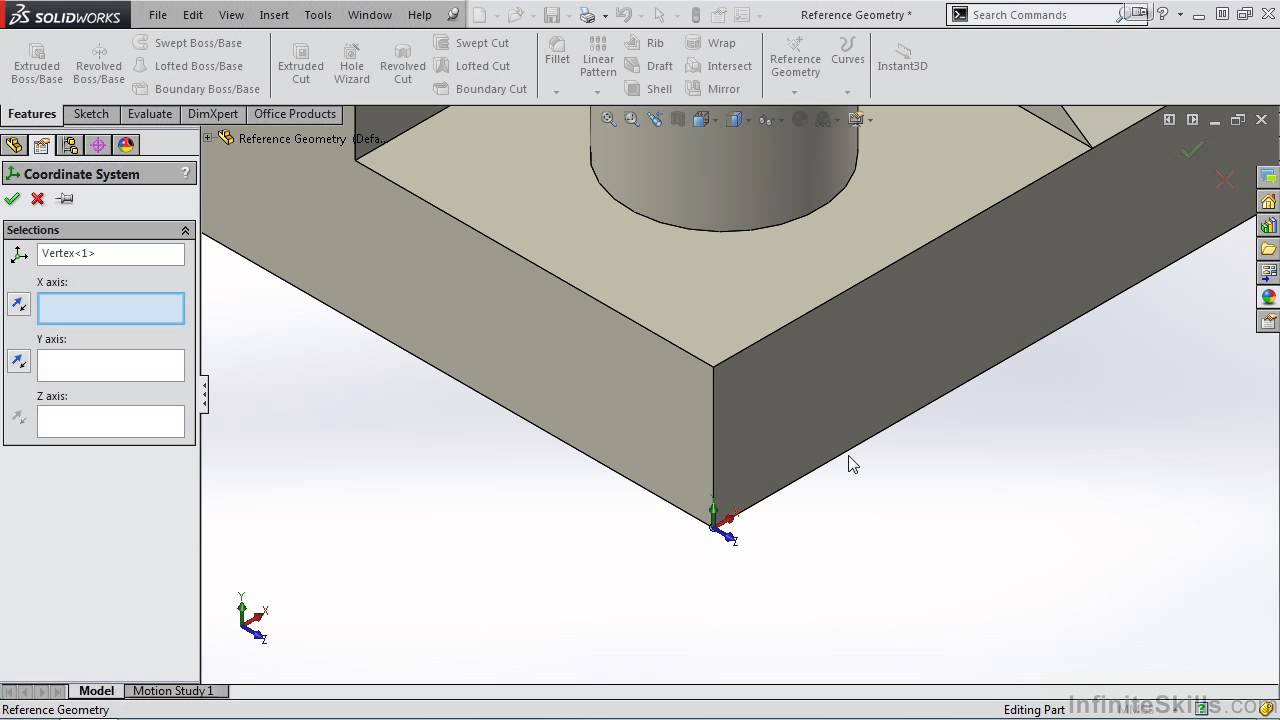 04 Intermediate SolidWorks Features 10 Reference Coordinate System ...