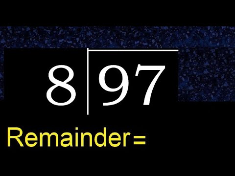 Divide 97 By 8 Remainder Quotient Division With 1 Digit Divisors