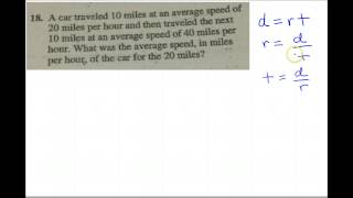 SAT Math - Distance and Weighted Average