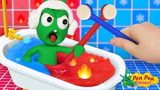 Pea Pea Juega Con El Desafío Del Baño Frío y Caliente | Vídeo para niños - Pea Pea Español