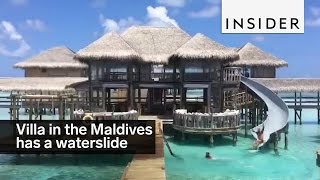 This villa in the Maldives has a waterslide