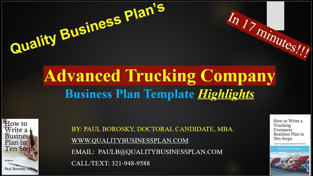 Highlights - ADVANCED TRUCKING COMPANY Business Plan Template By Paul ...