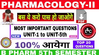 🔴 Pharmacology-II 5th Semester 2 marks Important questions solutions