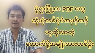 မုံရွာမြို့က တစ်ချို့ PDF တွေရဲ့လုပ်ရပ်တစ်ချို့ကို ဖော်ထုတ်လာတဲ့ ထောက်ပို့တစ်ဦး