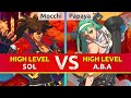 GGST ▰ Mocchi (Sol) vs Papaya (A.B.A). High Level Gameplay