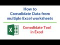 Consolidate Data From Multiple Worksheets in Excel