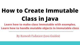 How to Create Immutable Class in Java
