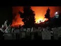 massive fire breaks out at arizal s kever in tzfas שריפה גדולה פרצה בסמוך לבית העלמין העתיק בצפת