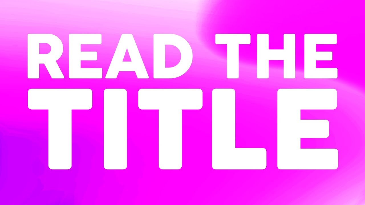 Read The Description Youtube