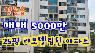 24119 영동하나로부동산 010 3042 2397 깔끔한 25평 아파트/매매5000만/리모델링됨/엘리베이터 없음/계단이 완만하여 관절 정상인 분은 오르내릴만 함