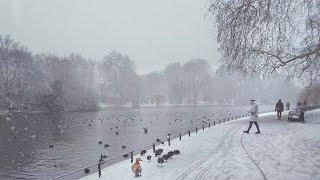 London Snow Walk ☃️ Snowing in St James’s Park