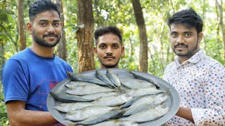 ମରୁଆ ମାଛ ପକୋଡ଼ା | MACKEREL FISH PAKODA | Marua Macha Pakoda Cooking and Eating in Jungle