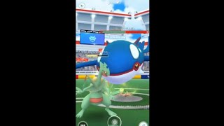 【ポケモンGO】カイオーガレイド　2人討伐　くさタイプパーティー