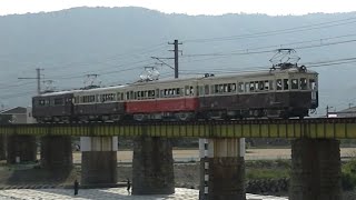 レトロ電車4両編成　土器川橋梁