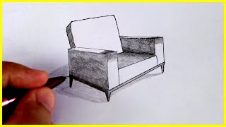DRAWING a CHAIR in TWO POINT PERSPECTIVE, Drawing 2 Point Perspective Chair